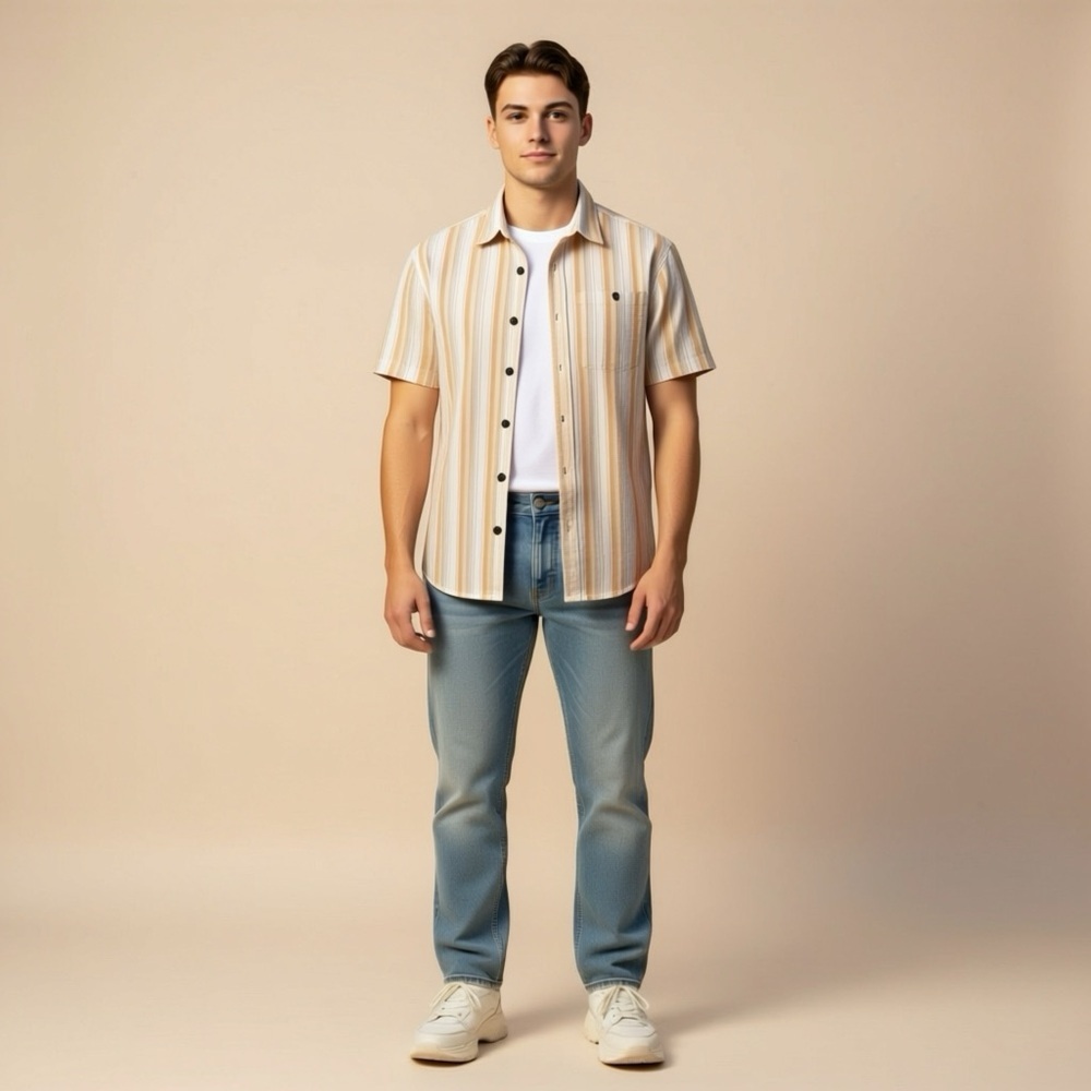 Patagonia Men's Puckerware Seersucker Striped Short Sleeve Button Down Shirt - Picture 4 of 10
